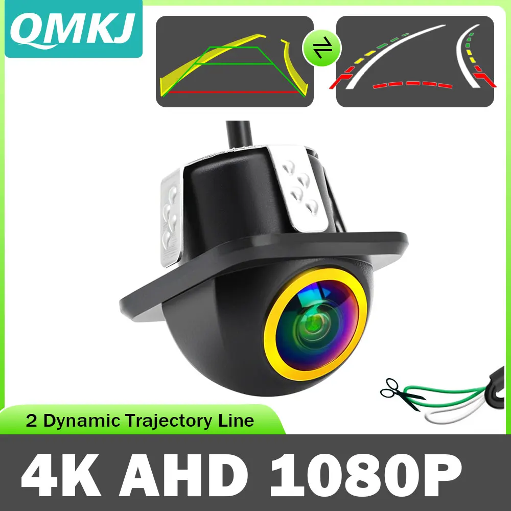 Автомобильная камера заднего вида с динамической траекторией и углом °   Объектив «рыбий глаз», датчик CCD, полноцветное ночное видение и направляющие с автоматической регулировкой