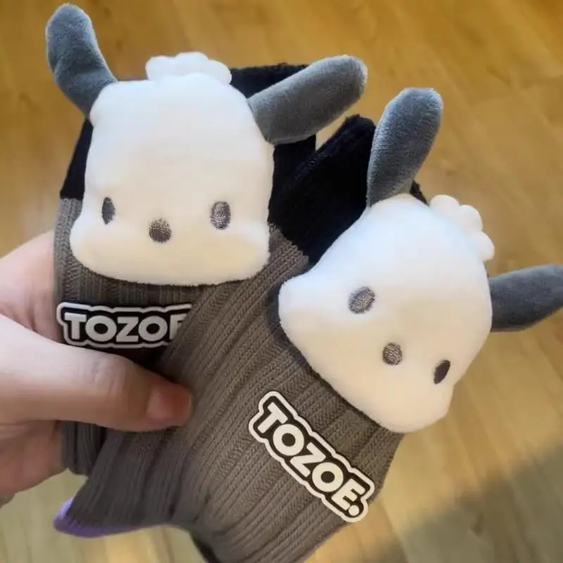 

Милые плюшевые носки Sanrio, милые носки для девочек с мультяшным принтом, осень и зима, носки до середины икры, хлопковые теплые носки для студентов, детские подарки