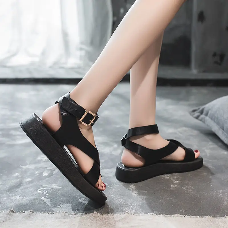 Women's Sandals 2022 Summer Solid Color Comfortable Female Beach Shoes Chunky Sandalias Non-Slip Shoe Platform Zapatillas Mujer