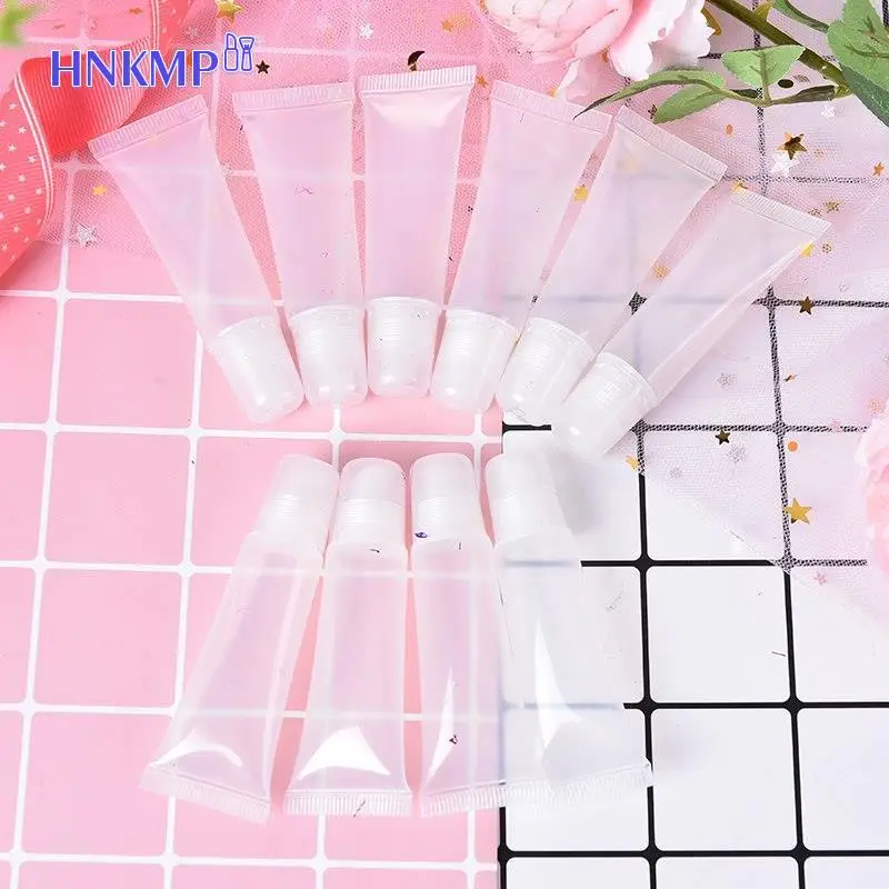 

10Pcs/Pack 5ml Lipstick Container Refillable Empty Cosmetic Tubes Lip Gloss Balm Clear Cosmetic Containers Makeup Tools