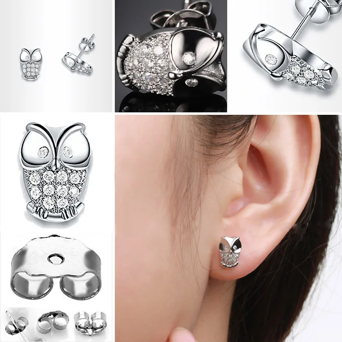 

Owl Earrings For Women Designer Luxury Earrings Aesthetic Vintage Ear Studs Crystal Korean Style Simple Versatile