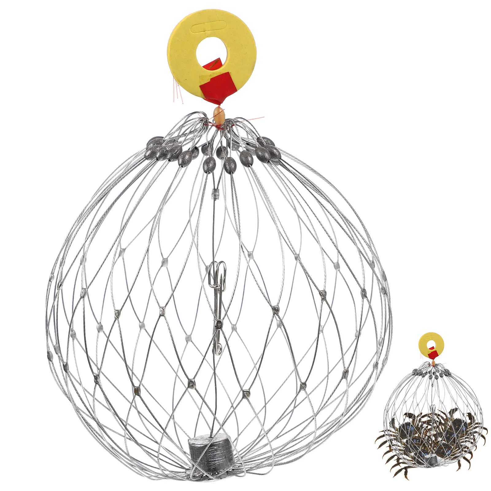 

Crab Cage Wire Catcherbasket Bait Catching Mesh Net Weights Portable Lobster Fshing Tool Steel Stainlessfish Foldable Baskets