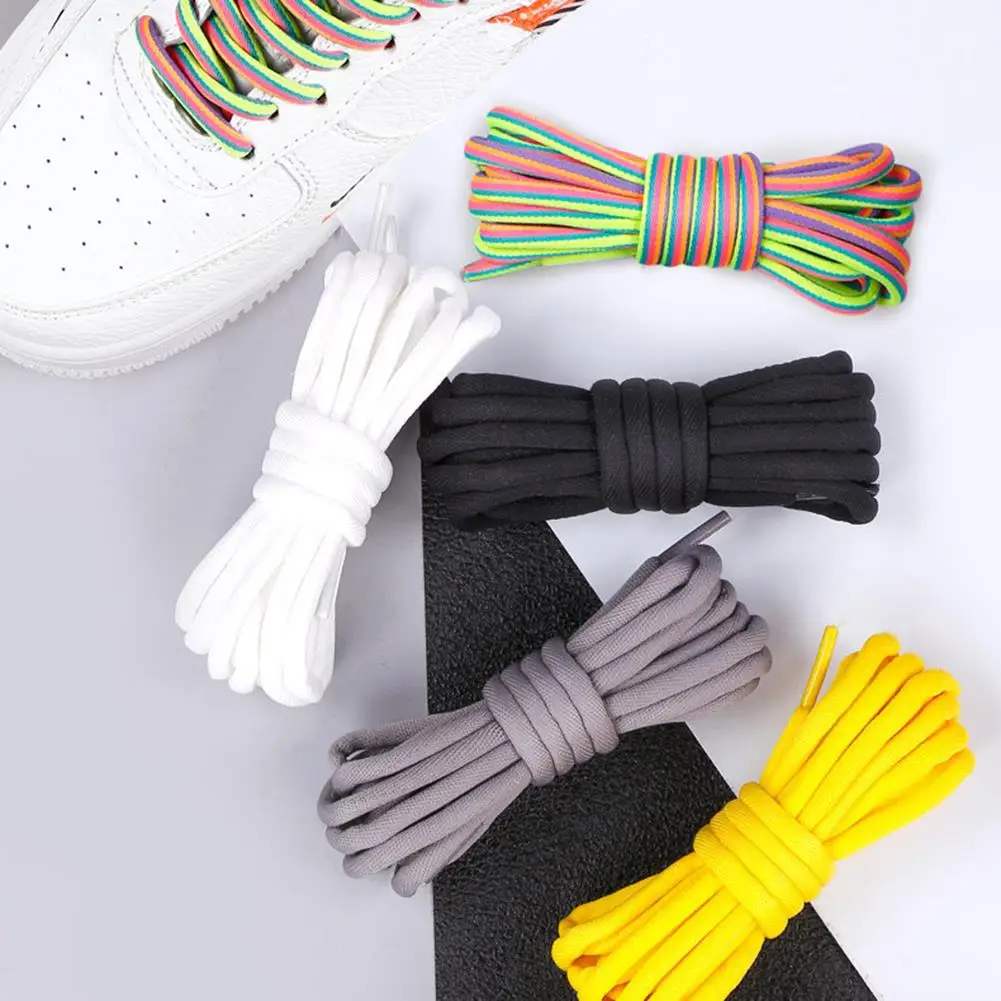 1Pair 120cm Round Solid Shoelaces Top Quality Polyester Shoes Lace Solid Classic Round Shoelace Sneakers Boots Shoes String