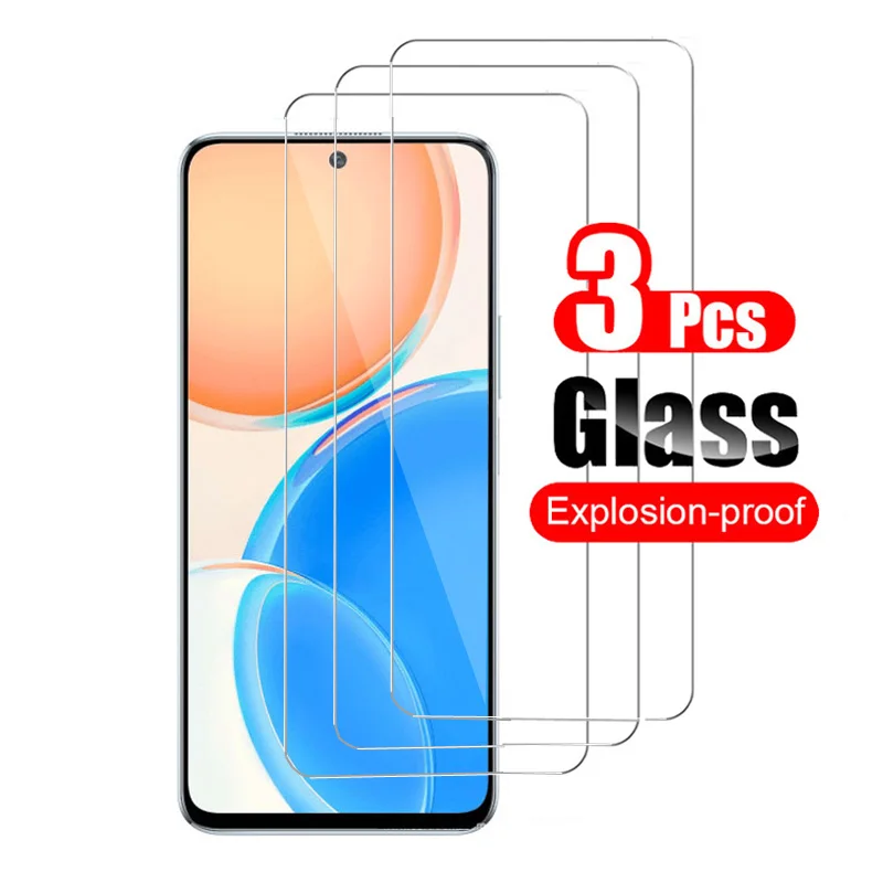 

3Pcs Tempered Glass For Huawei Honor X7 X8 X9 X10 5G X20 X30 Max X30i Screen Protector Guard Protective Display Shield 9H Clear