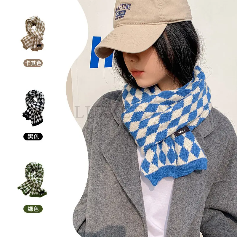 

Winter Scarf Women's Shawl Warm Scarf Women's Plaid Scarf Neckband Scarf Fringe Fashion Scarf Women's Luxury Blue New 2023