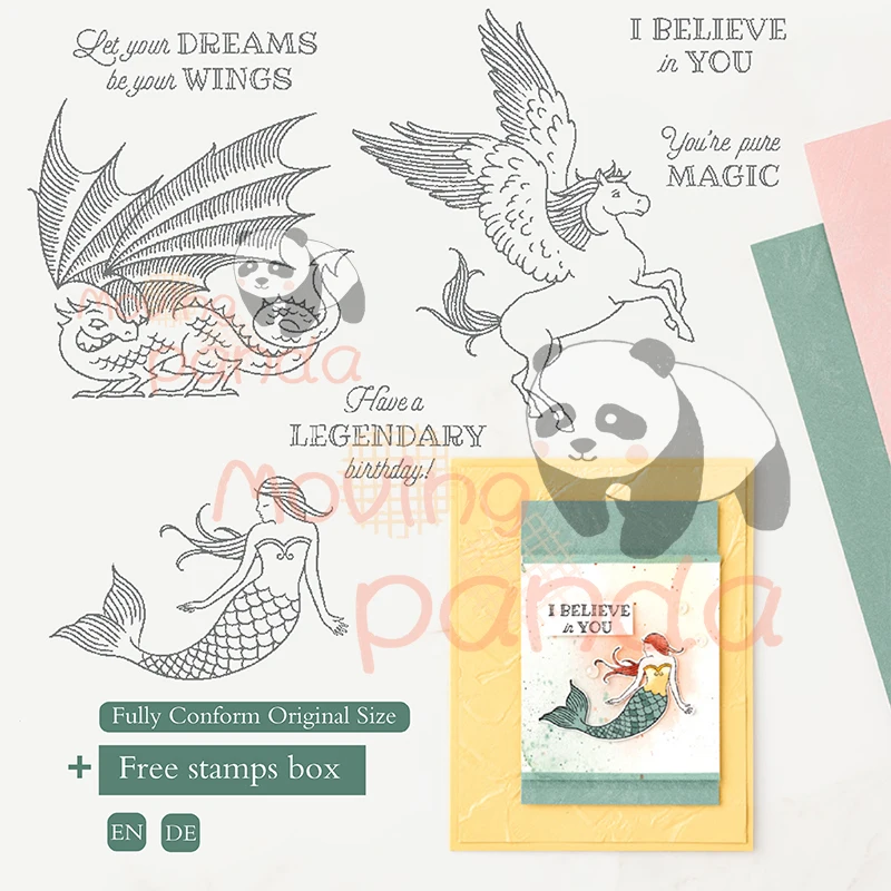 

Moving Panda Mermaid Metal Cutting Die And Stamps For Diy Dies Scrapbook Decoration Photo Album Craft Paper Card Embossing Dies