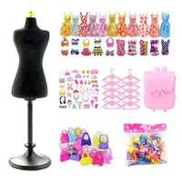 kawaii miniature 130 items lot doll house accessories kids toys stand dress for barbie diy dressing game best birthday present