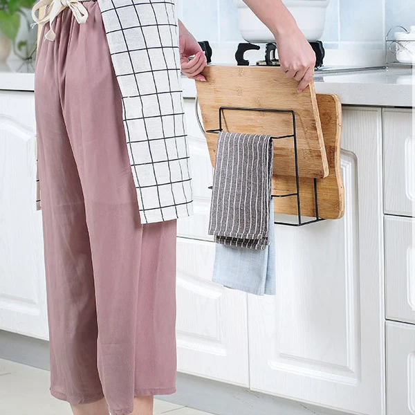 

2022 Double Layer Kitchen Storage Rack Chopping Board Hanging Shelves Towel Holder Rack Storage Shelf Hanger Rack Holder Durable