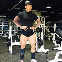 2022 mens short sleeve t shirt fashion casual splicing gym undershirt cotton bodybuilding mens fitness round neck t shirt men