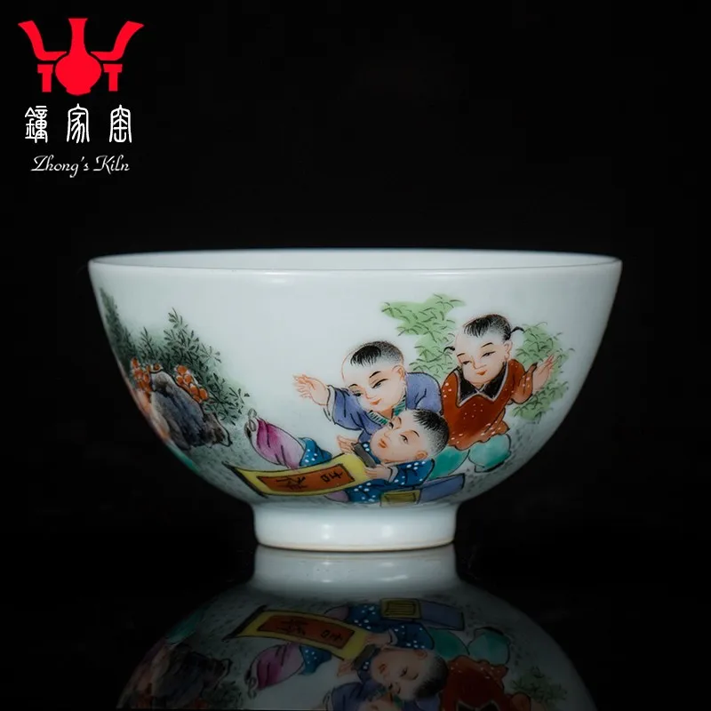 

Zhongjia ручная роспись, чайная чашка, керамическая Пастельная индивидуальная одинарная чашка для детей, чашка для чая, Цзиндэчжэнь, белый фарфор, кунг