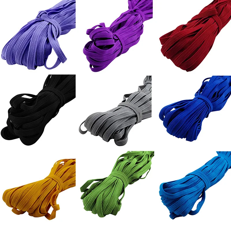 

33yard Length Face Cover Rope DIY Woven Elastic Band Knitting Band Sewing Crafting 6mm Width Elastic StrapConvenient Durable