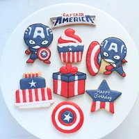 disney marvel cookie mould diy baking 8pcs captain america shape french pastry cake fondant mould decorative cookie mould gift