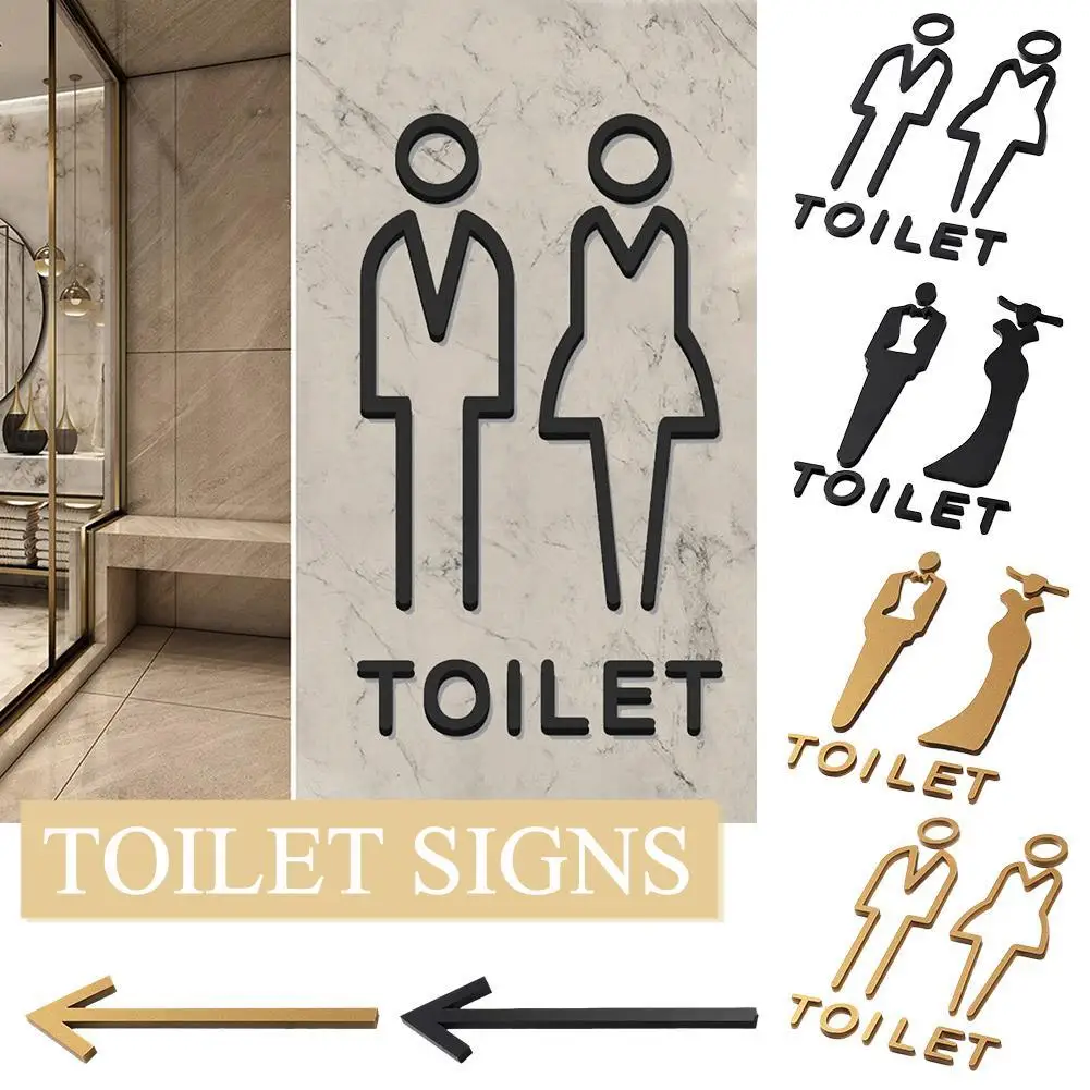 

Men Women Acrylic Toilet Signs Wc Signage Shopping For Mall Office Buildings Door Plates Reminder Indicator Orientation Sign