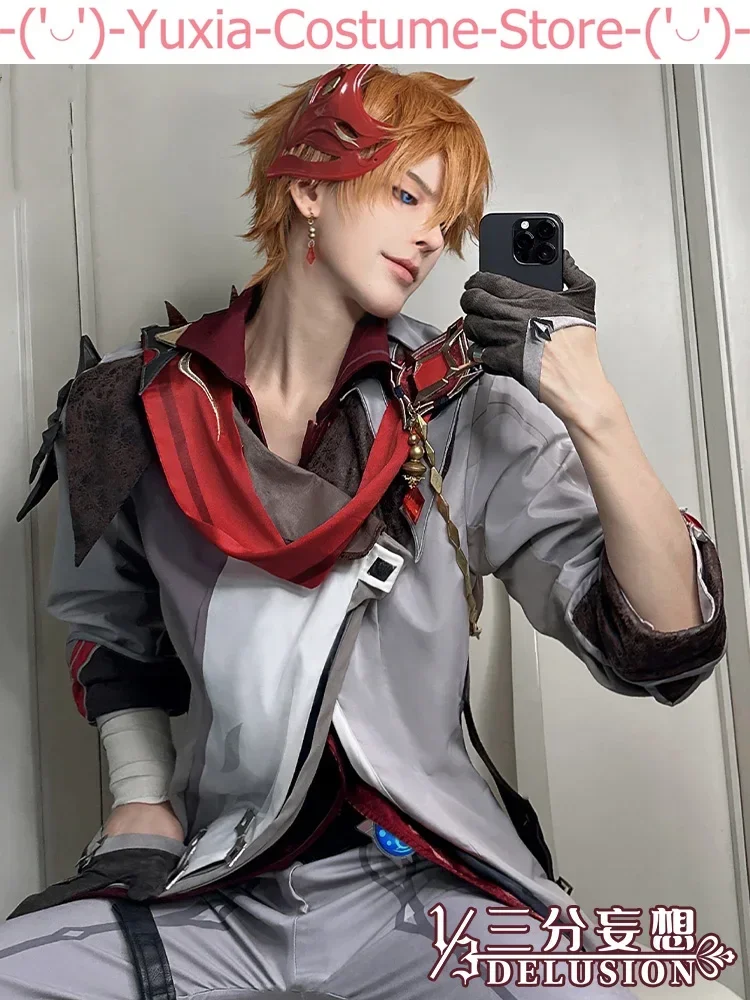 Трехточечная Delusion Genshin Impact Ajax мужской костюм для косплея потому что игра аниме