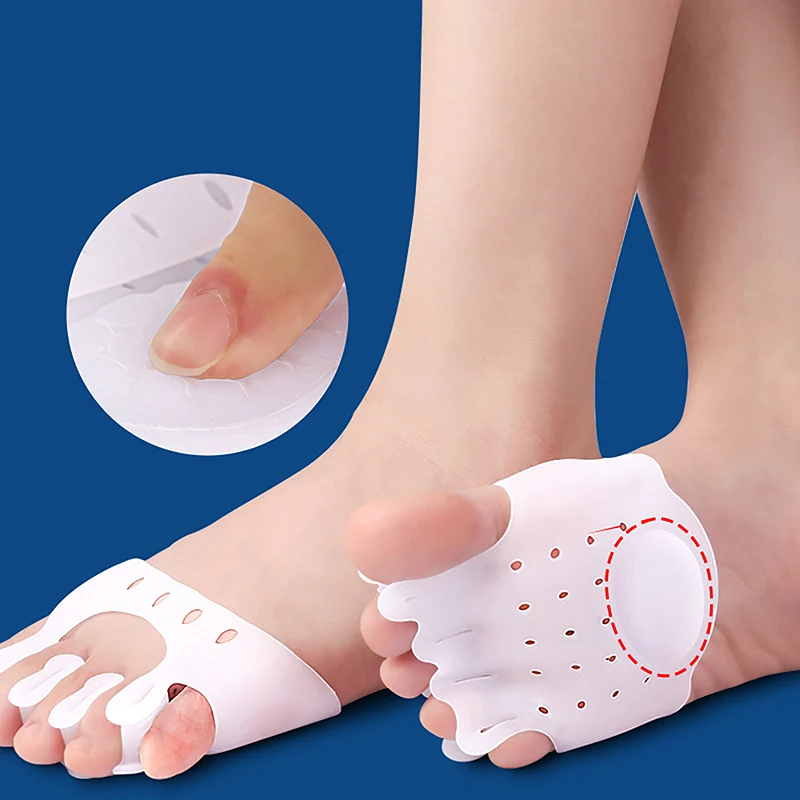 

Silicone Forefoot Pads Toe Separator Cushion Pad Pain Relief Shoes Insoles Finger Toe Hallux Valgus Corrector Gel Pads Foot Care
