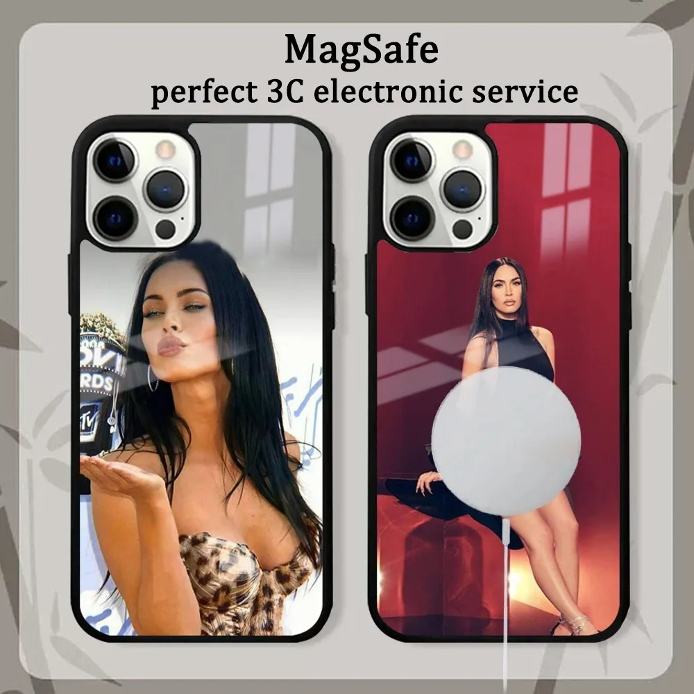 Чехол для телефона M-Megan F-Fox-y iPhone 16 15 14 13 12 11 Pro Max Plus Mini Magsafe Mirror беспроводной