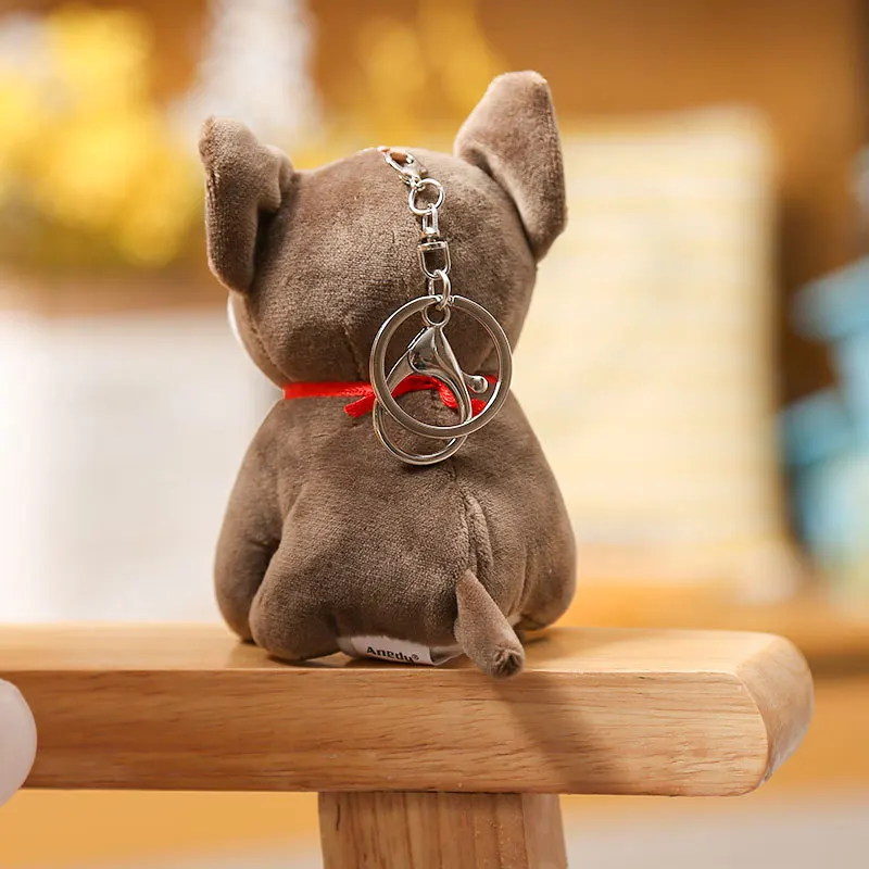 Новый модный крутой бульдог милый плюшевый реалистичный подвесной брелок для