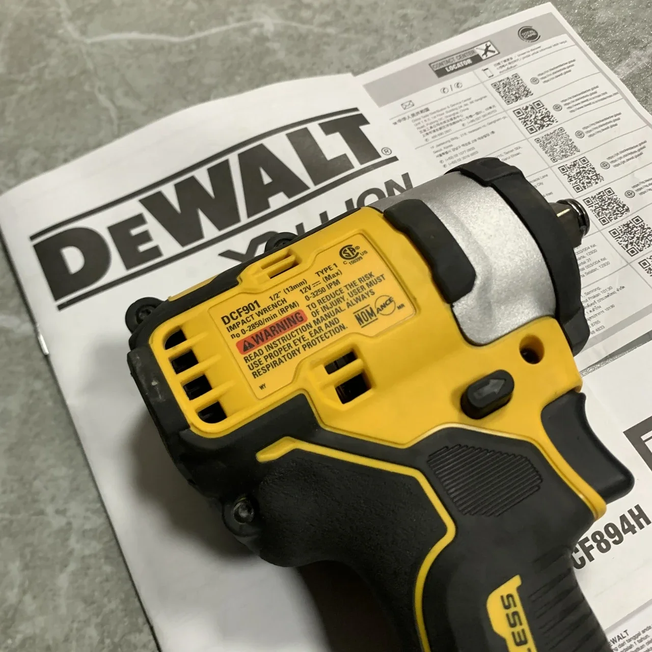 DeWALT DCF901B 12 В Макс XTREME 1/2 дюйма бесщеточный беспроводной гайковерт-неизолированный