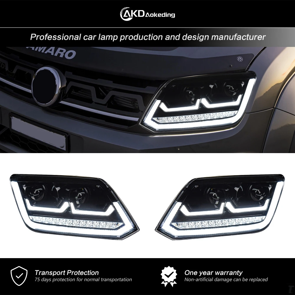 

For VW AMAROK 2010-2022 Head Lamp Car Accessory Fog Lights Day Running Light DRL H7 LED Bi Xenon Bulb AMAROK Headlights