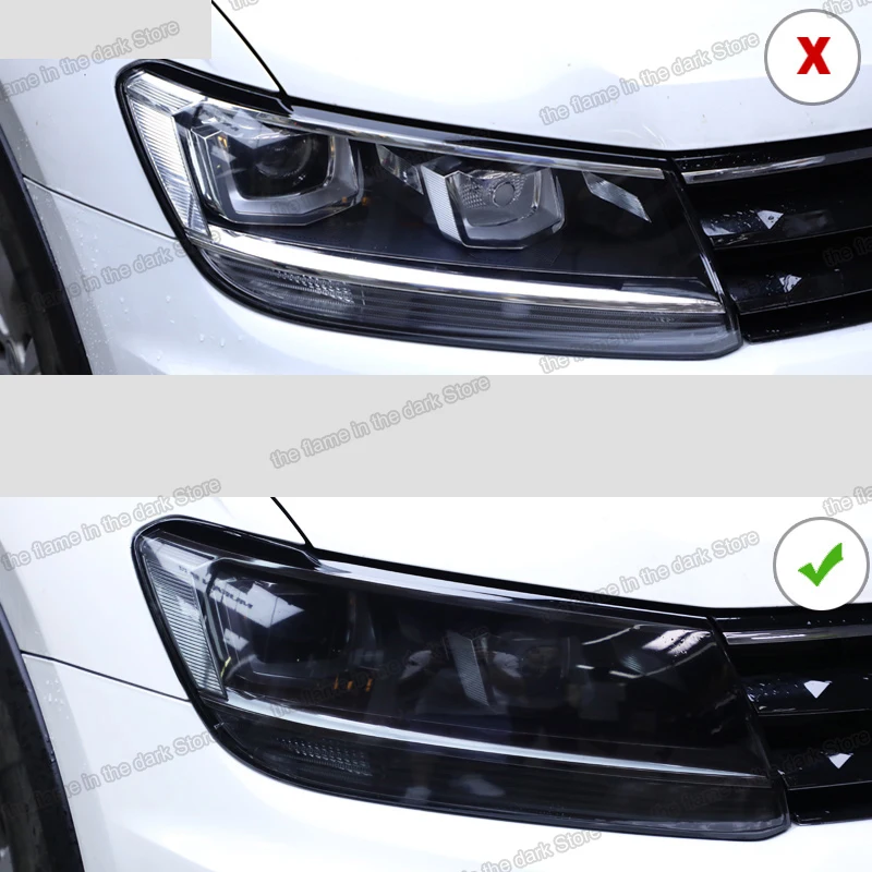 

Прозрачная Черная защитная пленка для автомобильных фар Volkswagen tiguan 2017 2018 2019 2020 наклейка против царапин 2021 2022 2023