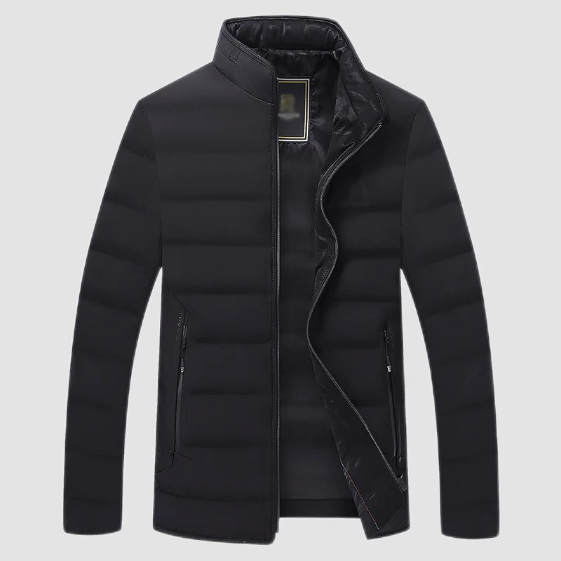 Men Black Navy Blue Red Gray Puffer Coats Winter Thermal Thick Basic Jackets Male Plain Color Lightweight Warm Puff Outerwear