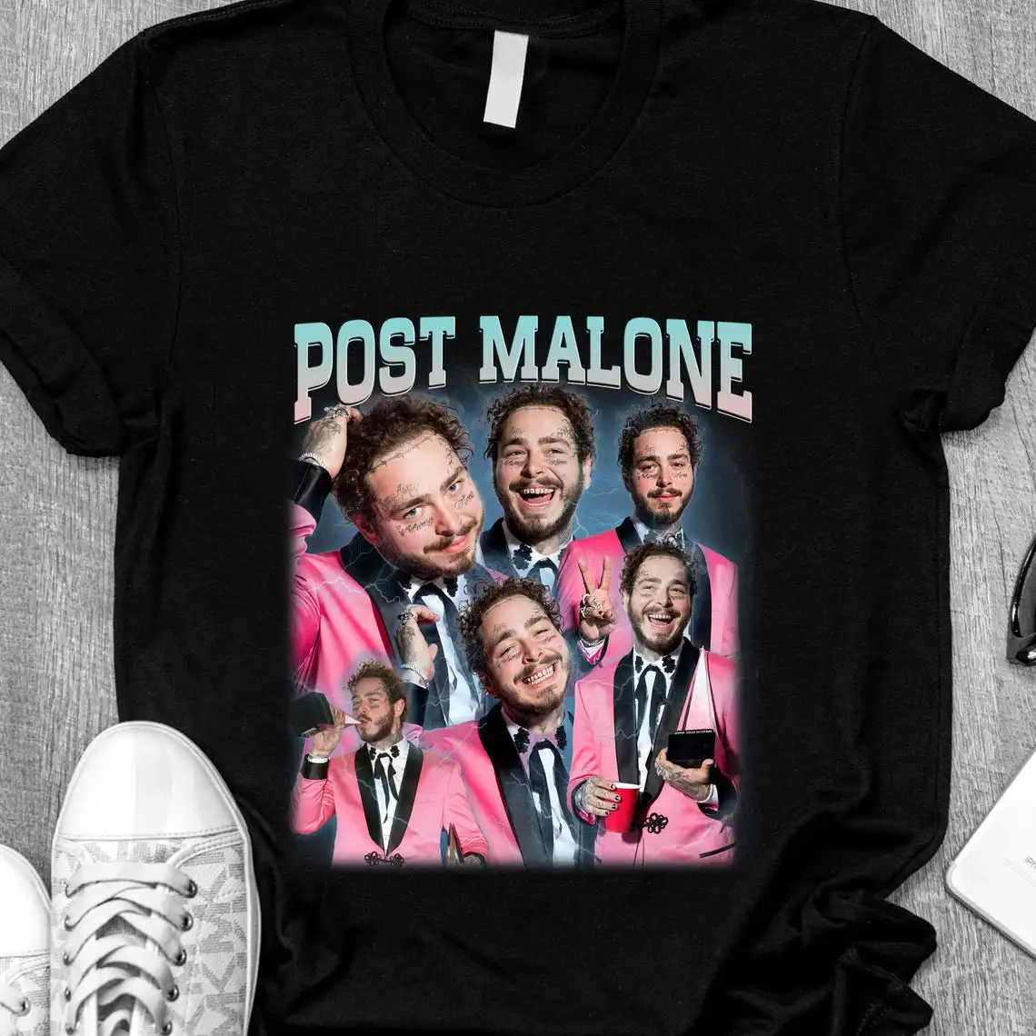 

2021 Men/Women's Summer Black Street Fashion Hip Hop Post Malone Limited Edition T-shirt Cotton Tees Short Sleeve Tops