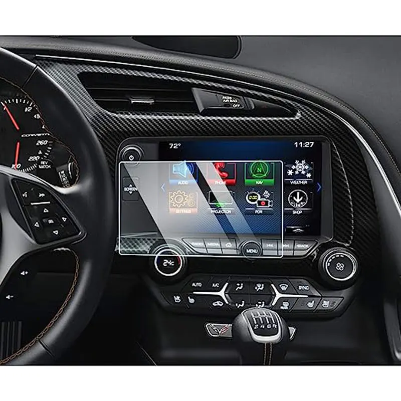 

Automobile Interior Decoration Protective Film, Protects Tempered Glass 2014-2019 Chevrolet Corvette My Link 8 Inch