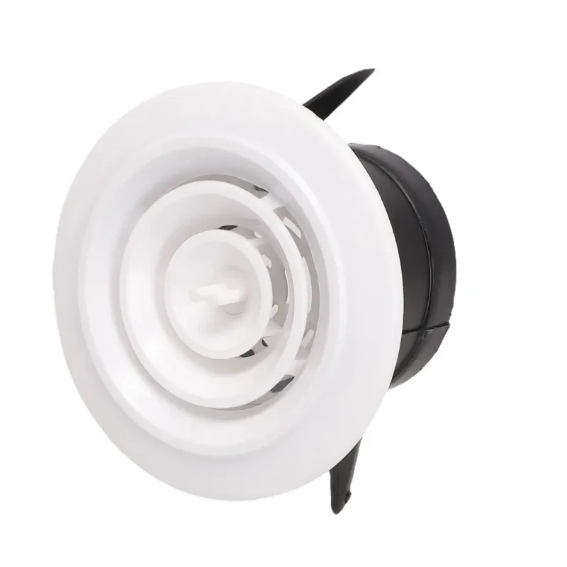 1pc 75-200mm Wall Interior Vent ABS Ventilation Grille Cover Adjustable Air Round Louvered Vents