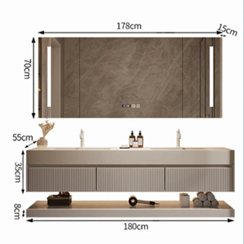 Шкафы для ванной комнаты в французском стиле кремового цвета Настенный дизайн