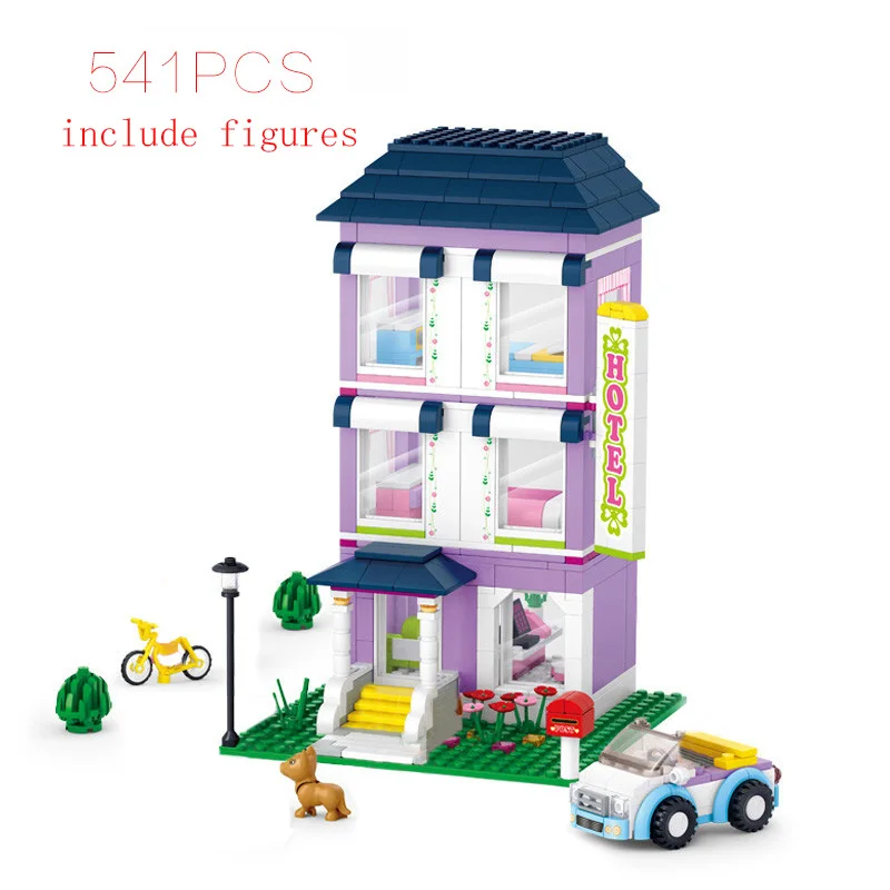 

City House Big Garden Villa Castle Yacht Building Blocks Sets Friends Princess Figures Creator Bricks Educational Toys For Girls