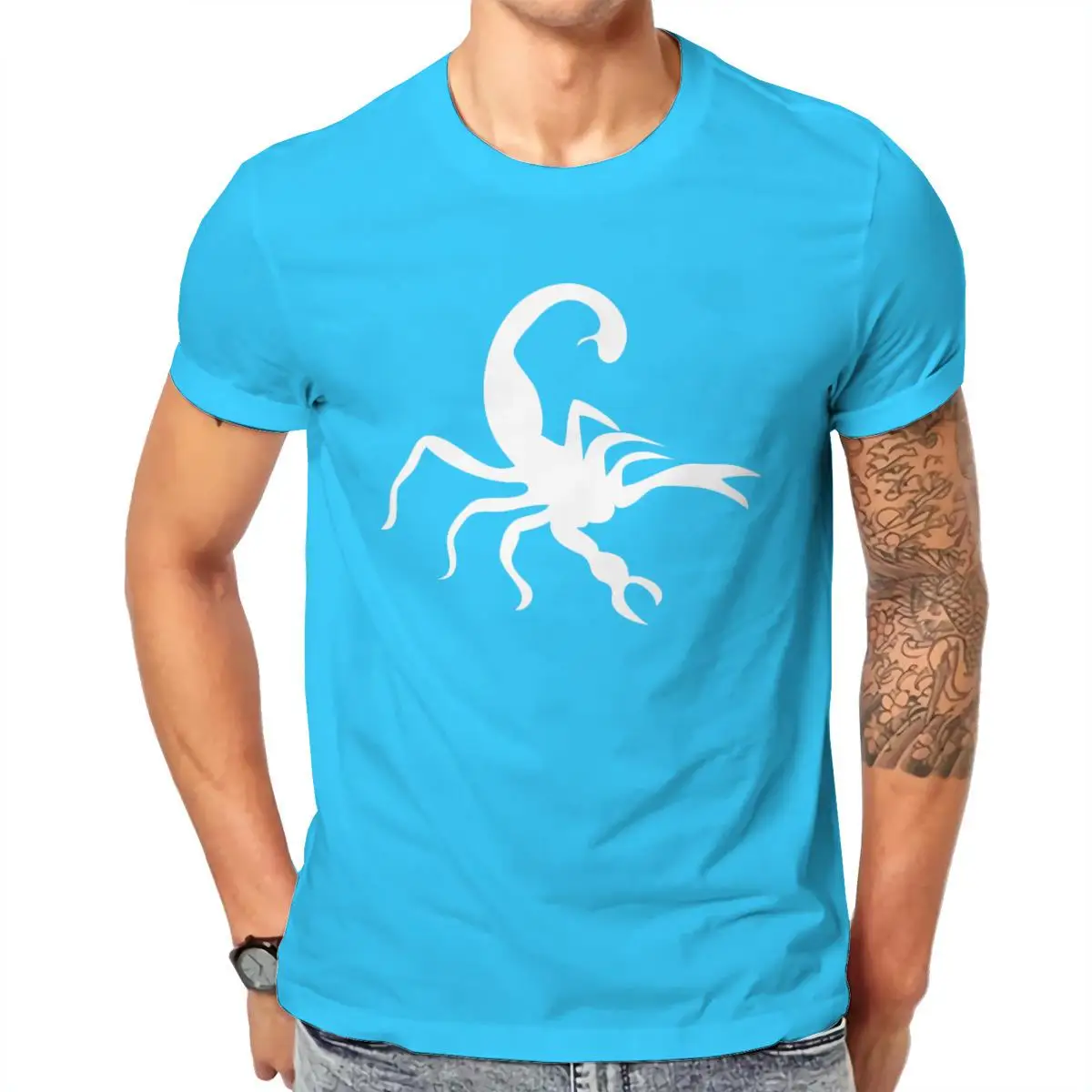 

Wholesale Scorpion Silhouette Black White Anime HipHop Men's Clothing 108638