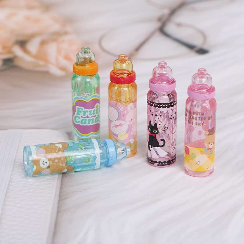

1Pcs DollHouse Miniature Toy Mini Cartoon Milk Bottle Drink Model Props For Doll House Decor Ornament