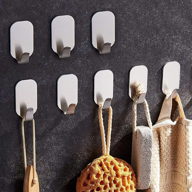 

Hooks Hanging Kitchen Towel Keys Hats Utensils Adhesive-Wall-Hooks-for-Hanging Closet storage children hangers 10 Packs