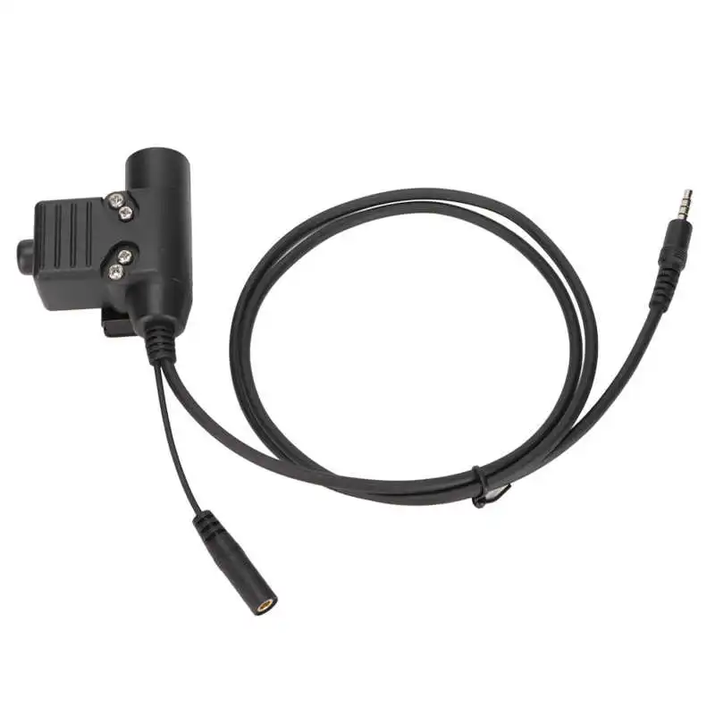 Motorcycle Unilateral Headset Military Headphone with Finger Microphone and U94 for 3.5mm Mobile Phone Plug