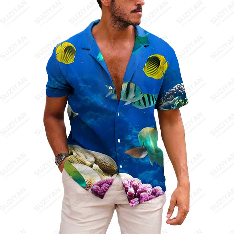 

Patterns Hot Clothes Floral New Arrivals Vintage 3D Printing Loose Top Summer Street Handsome Solid Male Fashion