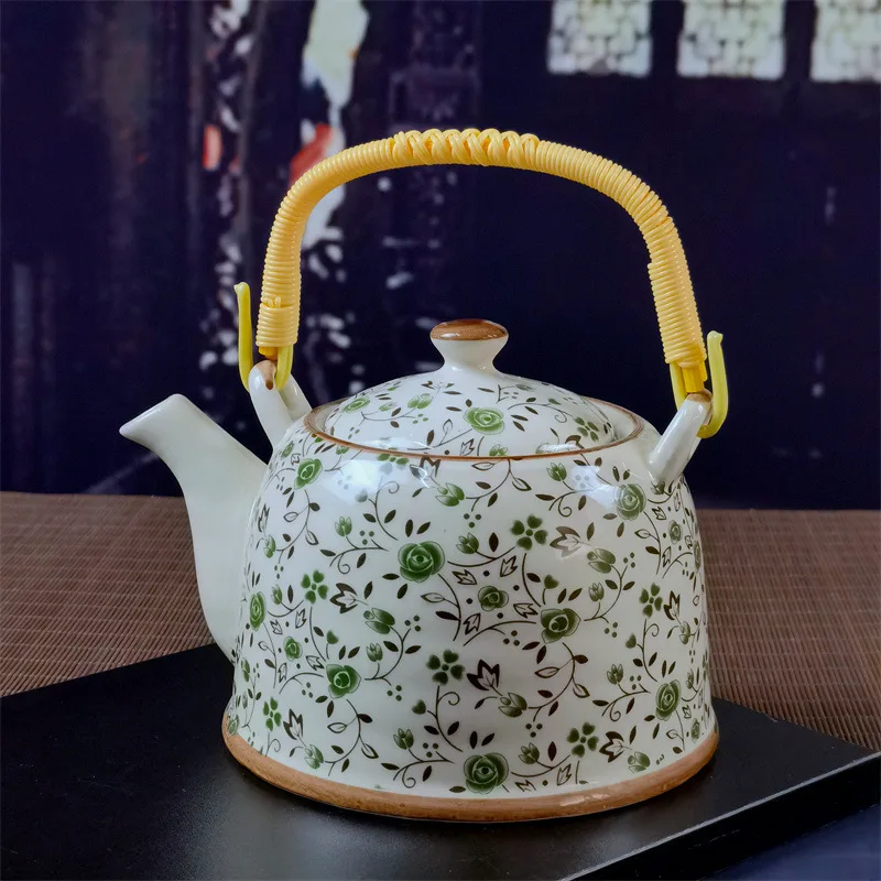 Фоточайник керамический большой емкости крутая емкость для воды голубой и белый