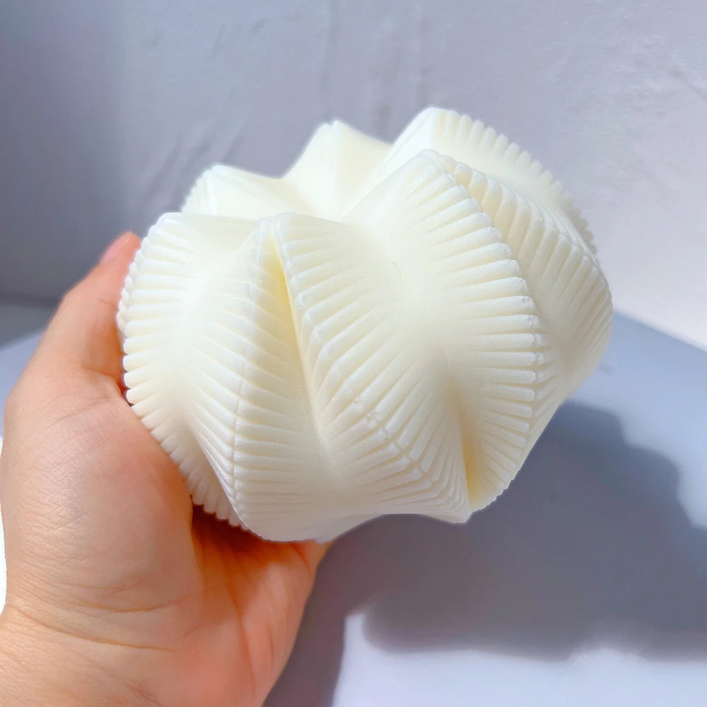 Форма для свечи в рубчик Геометрическая волна круглая силиконовая форма