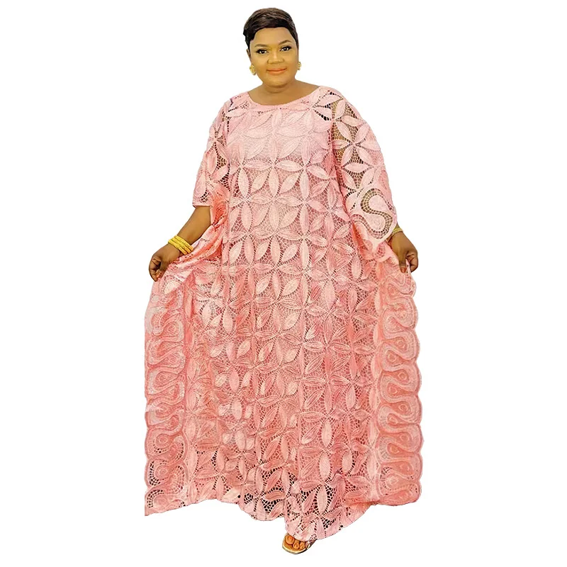 

African Dresses For Women 2 Piece Sets Lace Dashiki Abaya Robe Femme Slim Evening Long Maxi Dress Africa Clothes And Lining