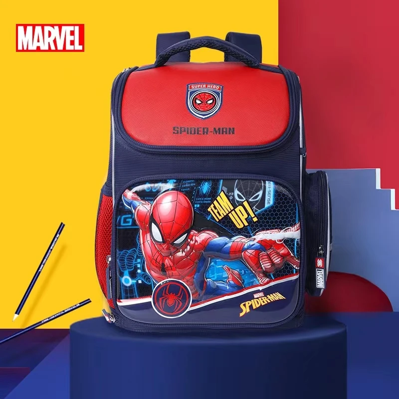 2022 Disney New School Bags For Boys Primary Student Shoulder Orthopedic Backpack Iron Spider Man Captain America Mochilas