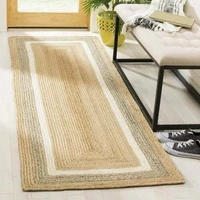 rug runner 100 natural jute braided style carpet modern rustic look area rug living room bedroom decor home