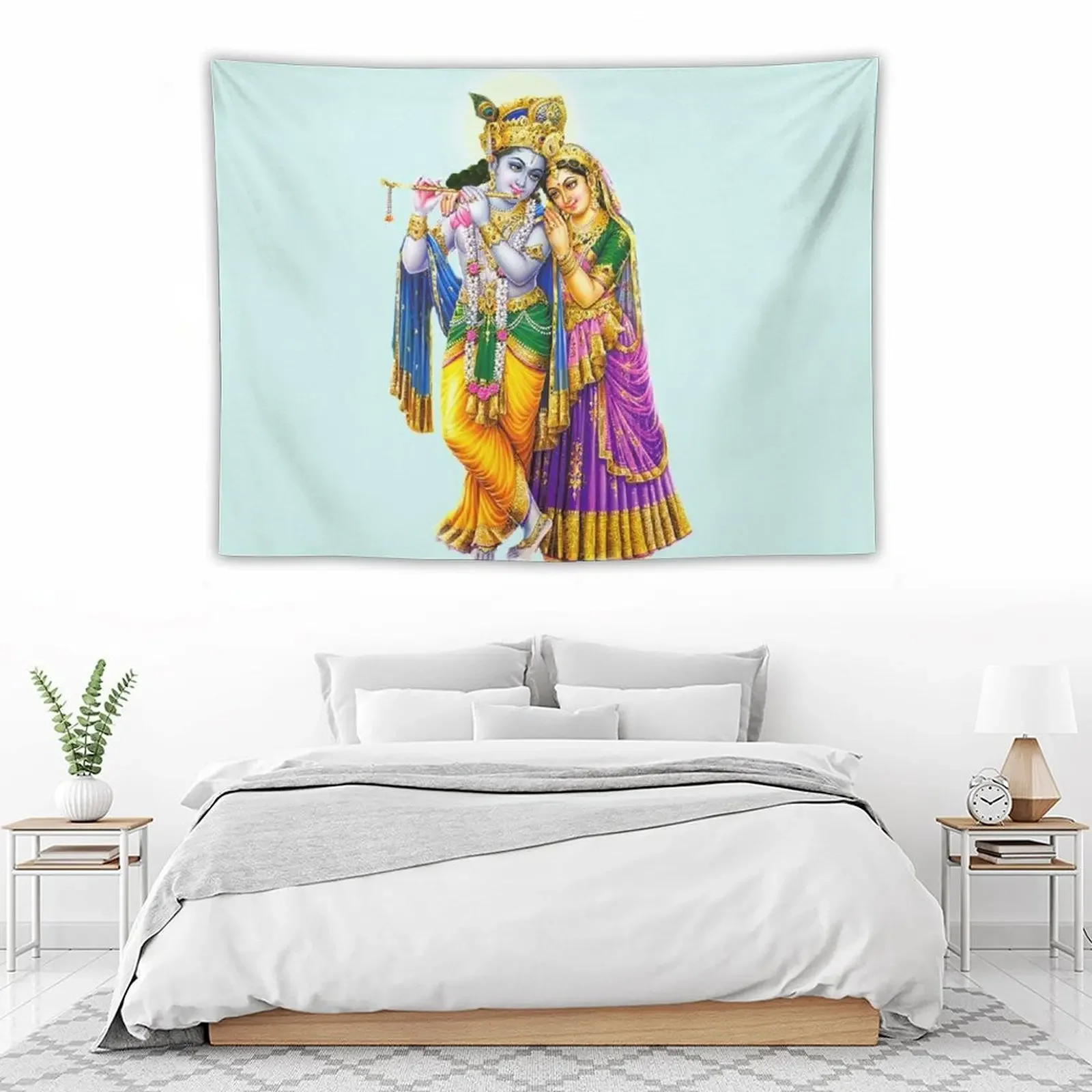Radha Krishna Индийский Бог любви гобелен украшение для спальни подвесные настенные
