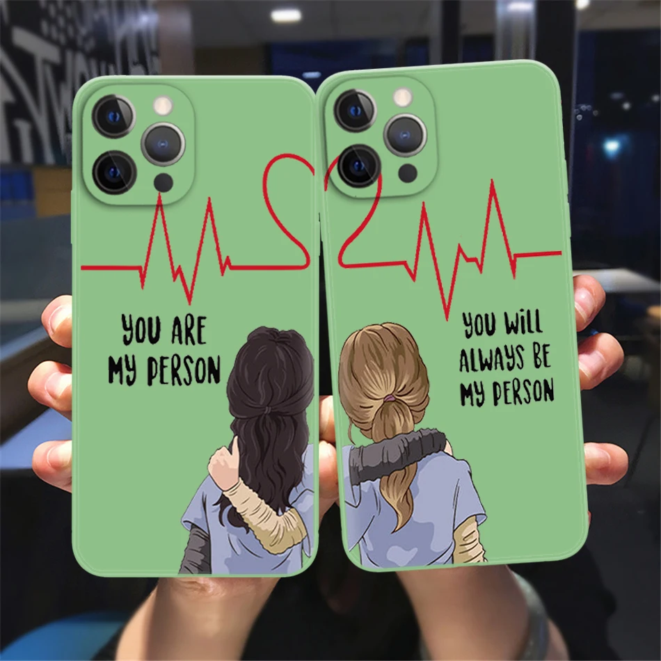 

Greys Anatomy You are my person Candy Color Green Phone Cover For iPhone 11 12 13 14 Pro Max X XR XSMax 7 8 14Plus Soft TPU Case