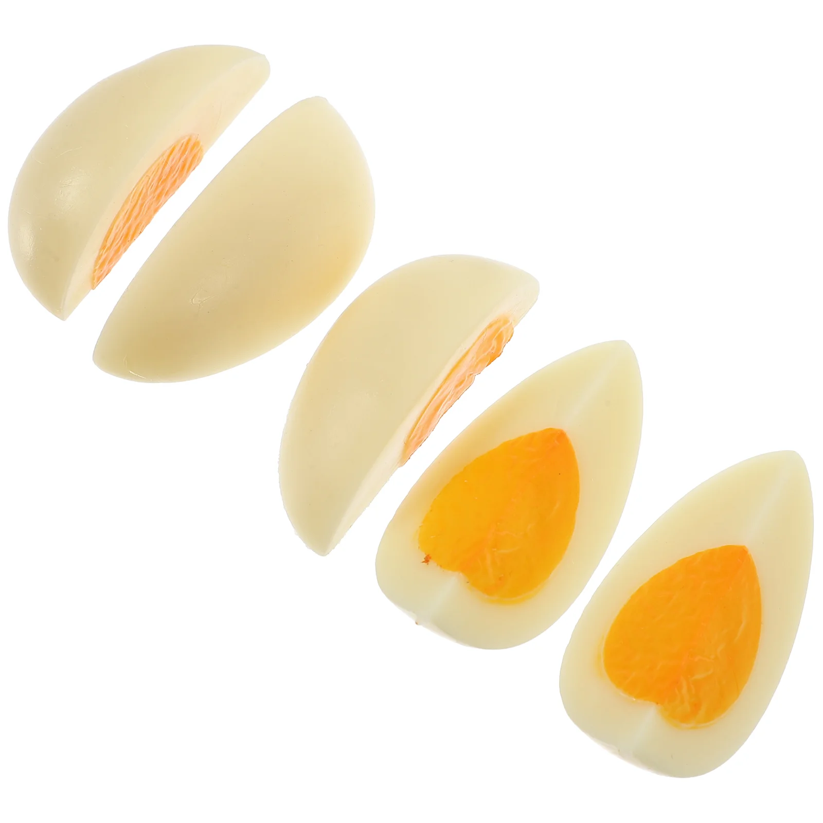 

5 Pcs Simulated Boiled Eggs House Decorations Home Artificial Models Kitchen Decir Fake Slices Pvc Prop Food