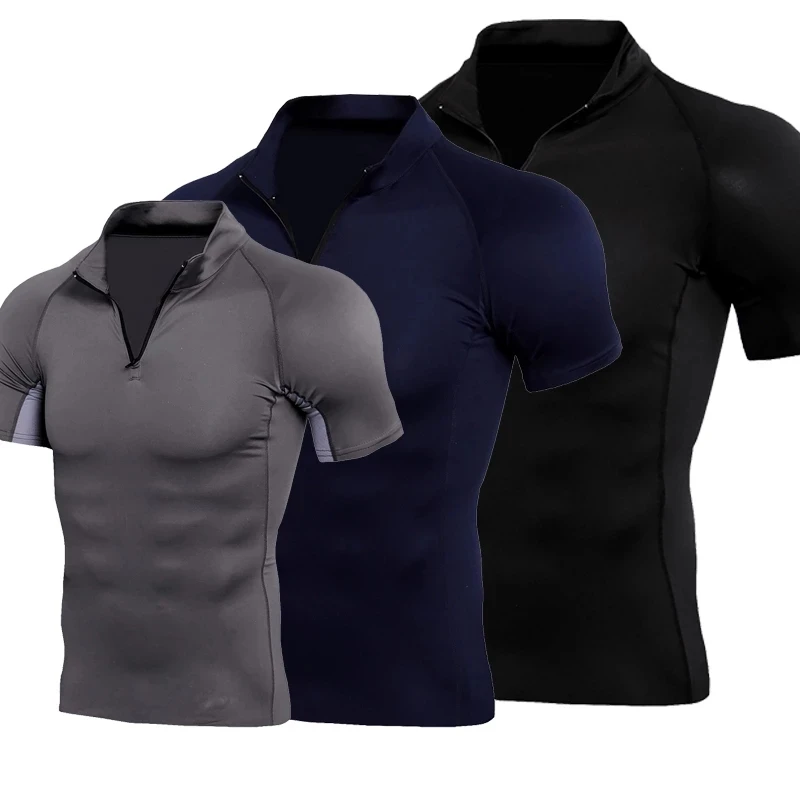 

Compression Shirts Men Running Short Sleeve T Shirt Quick Dry Sportswear Tights Gym Fitness Training T-shirt Sport Shirts Men