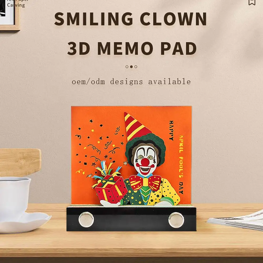 

Бумажная 3D подставка для заметок Joker, подставка для заметок, Волшебный подарок, календарь, бумажный подарок, ручная роспись, периферийный замок, креативная Лепка T3X1