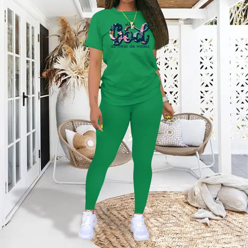 Женский повседневный комплект из двух предметов с топом коротким рукавом и