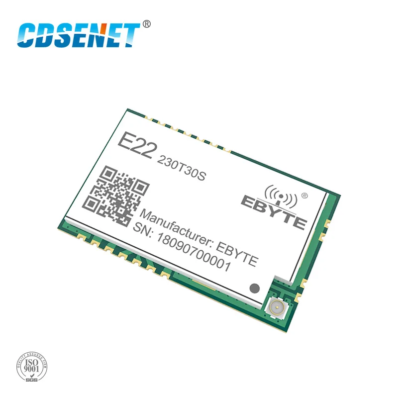 CDSENET SX1262 230HMz LoRa Wireless Serial Port Module SMD 1W 30dBm 10km Long Range E22-230T30S IPEX/Stamp Hole Antenna