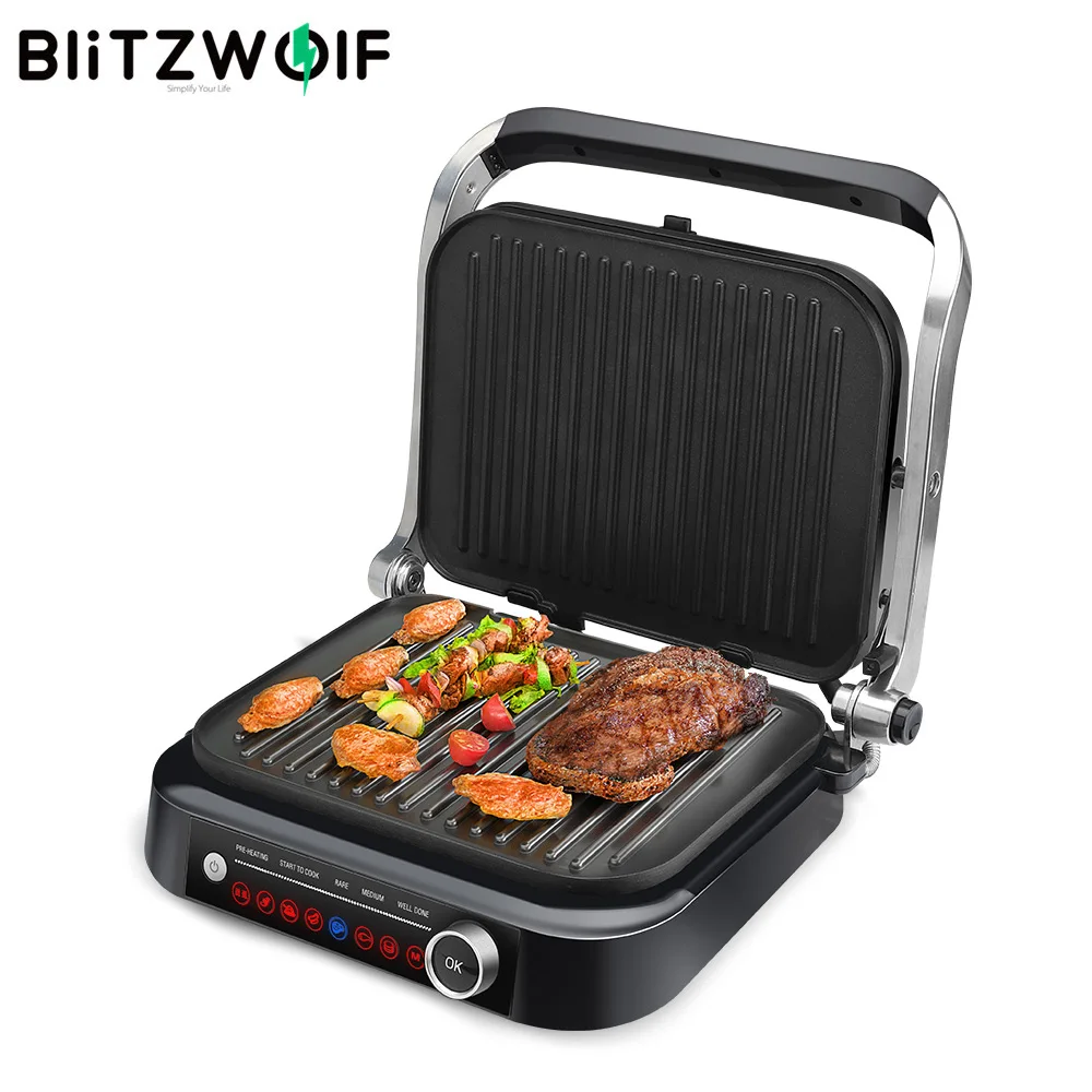 

BlitzWolf 3 в 1 Электрический гриль для барбекю, жаровня, электрическая жаровня, гриль для барбекю, панини, открывание нажатием, 180 градусов, прибо...