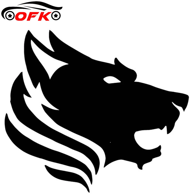 

Wolf Head Car Sticker Decal Fashion Design To Cover Scratches Sunscreen Waterproof PVC. 15.6CM*13.8CM