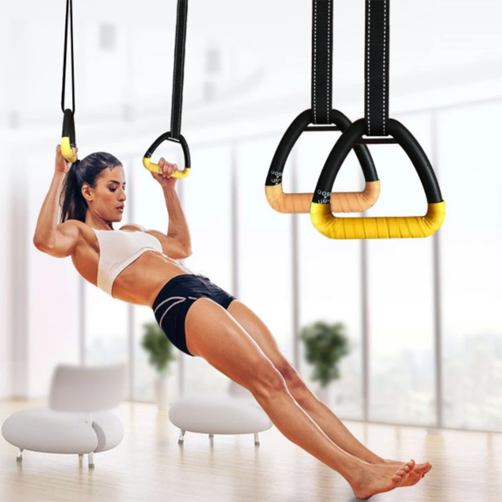 

2Pcs Gymnastic Ring Portable Gymnastic Ring Gym Shoulder Strength Home Fitness Training Equipment-2M